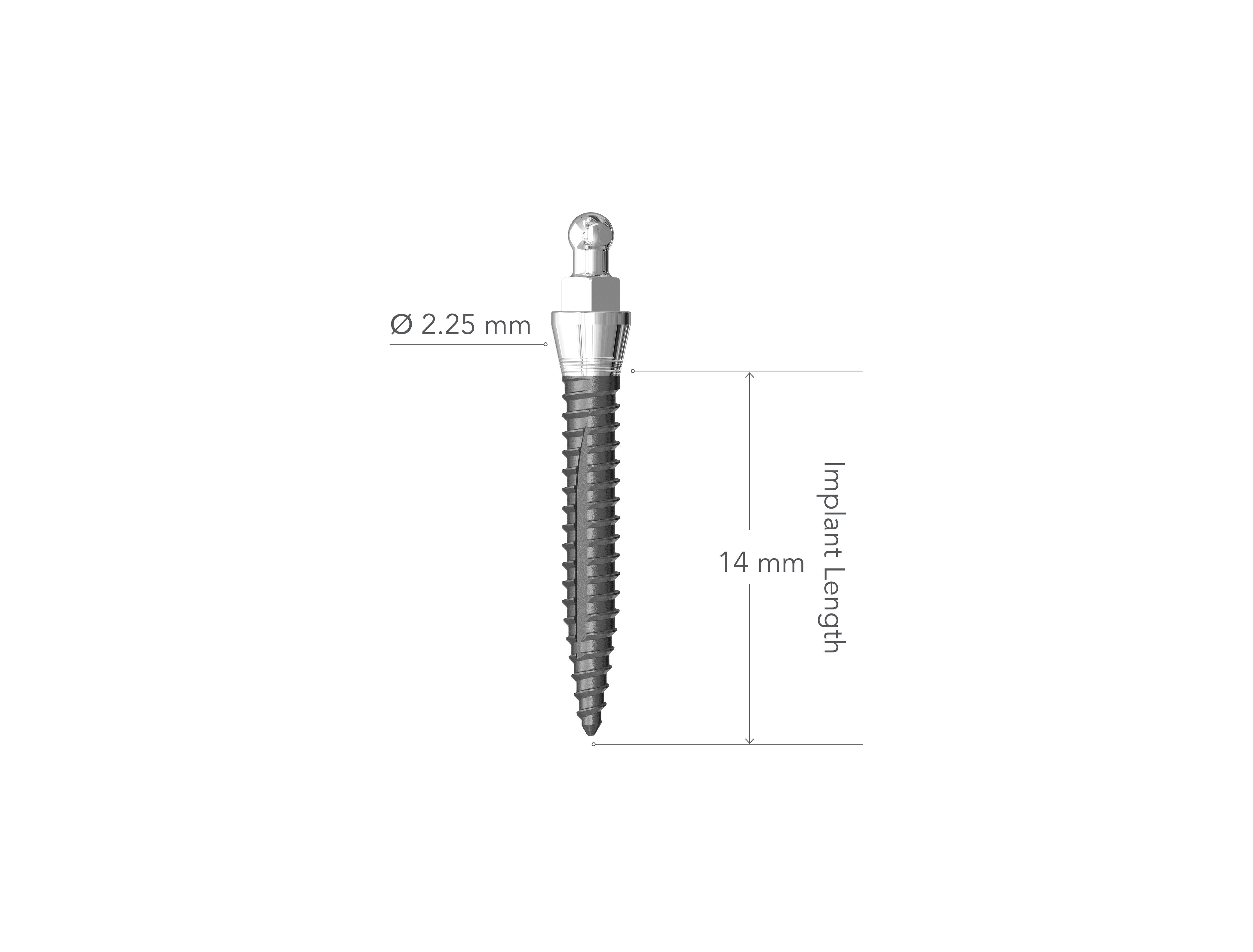 IMTEC MDI 2.25 x 14 mm Collared Implant