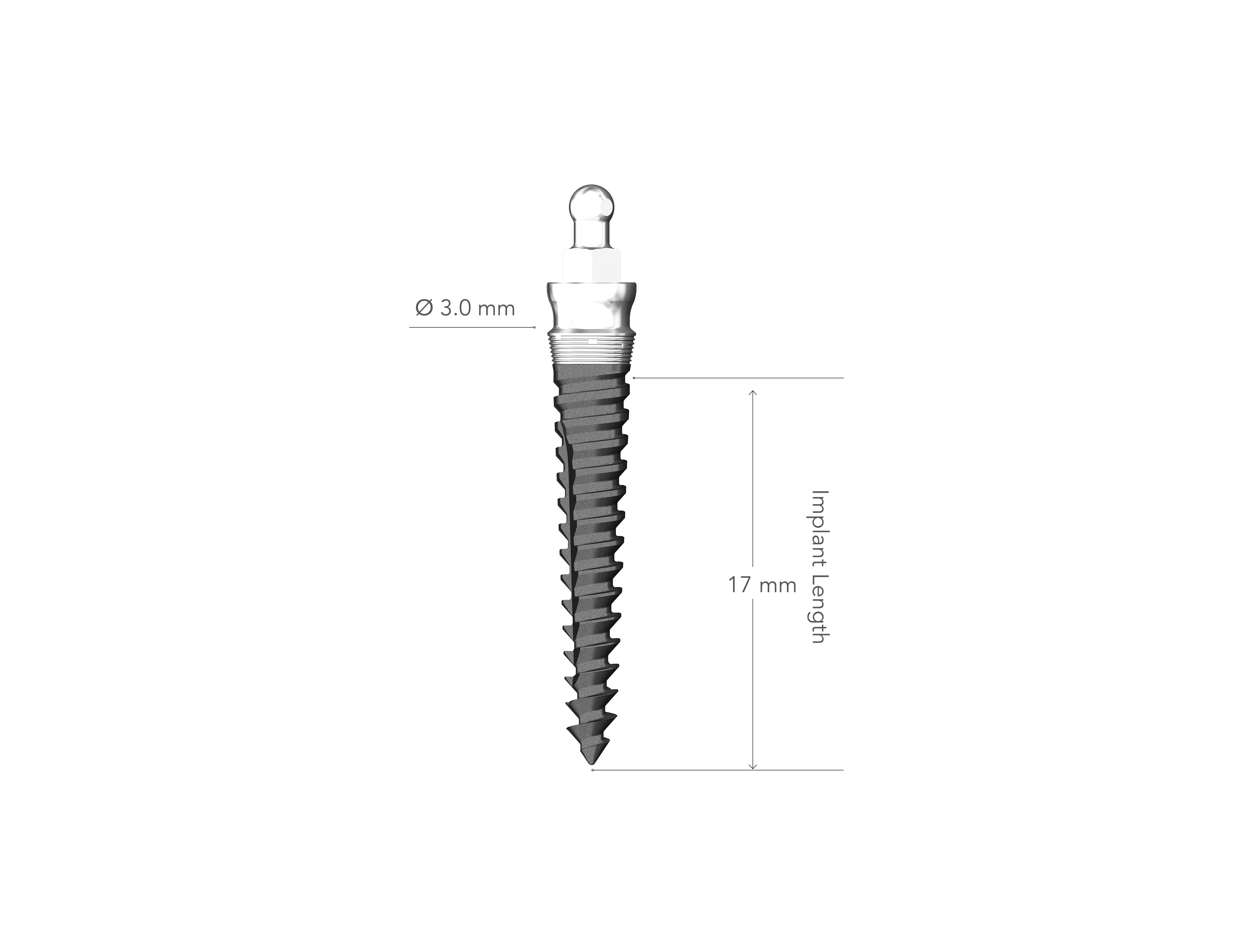 Lew MDI 3.0 x 17 mm Collared Implant