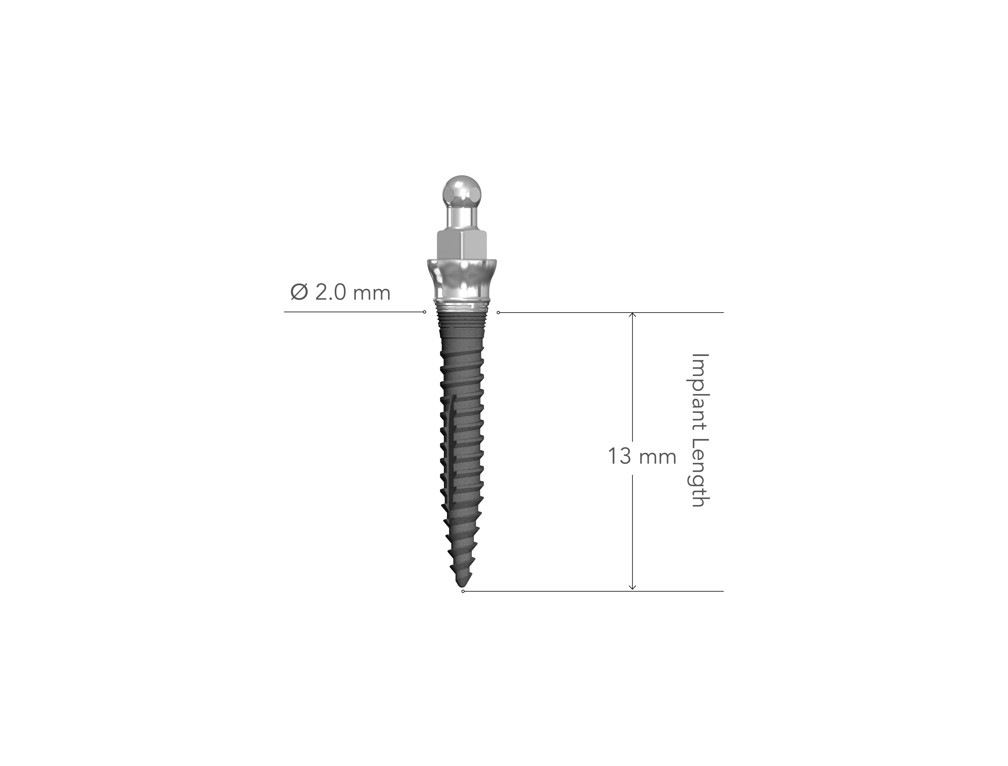LEW MDI 2.0 x 13 mm Collared Implant