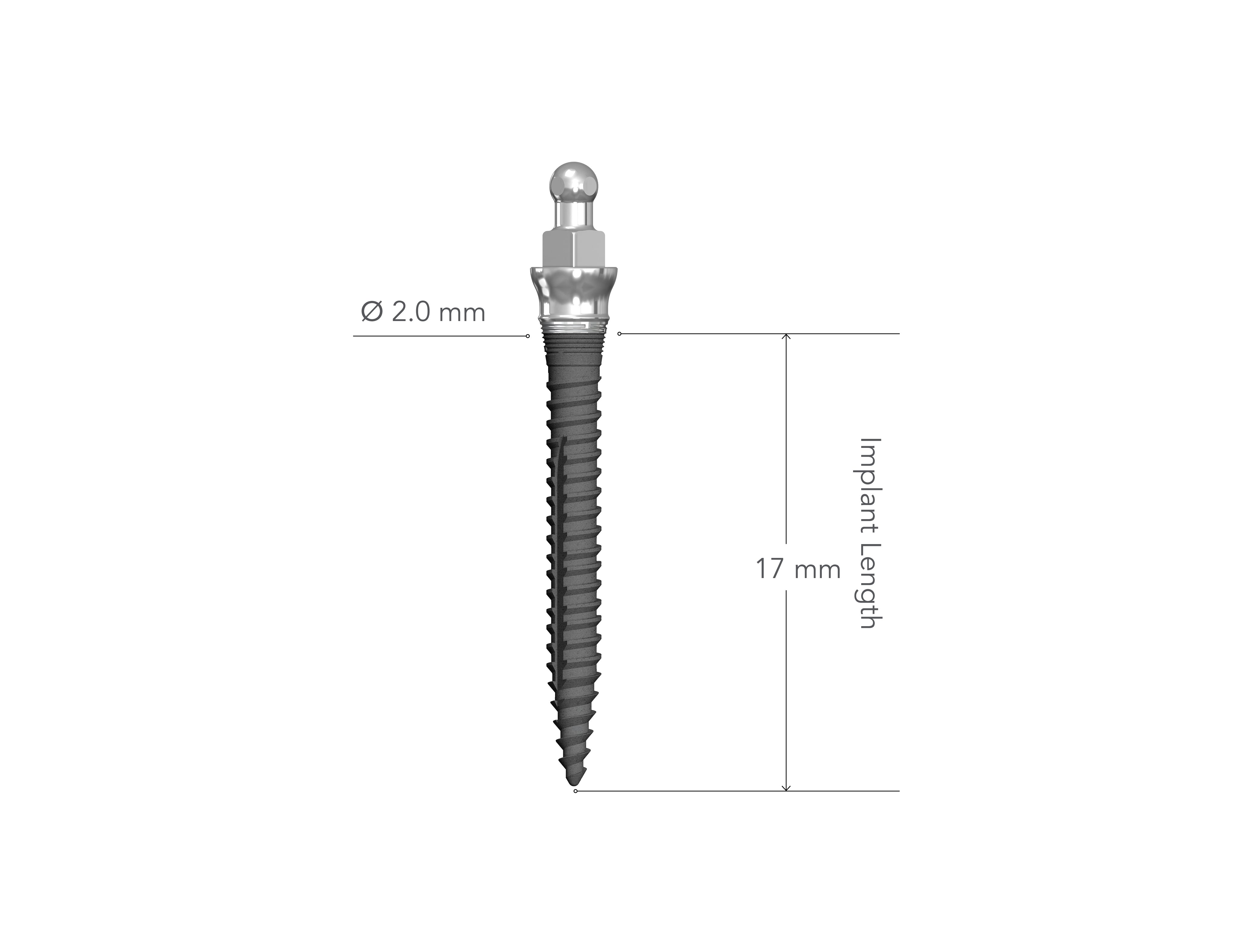 Lew MDI 2.0 x 17 mm Collared Implant