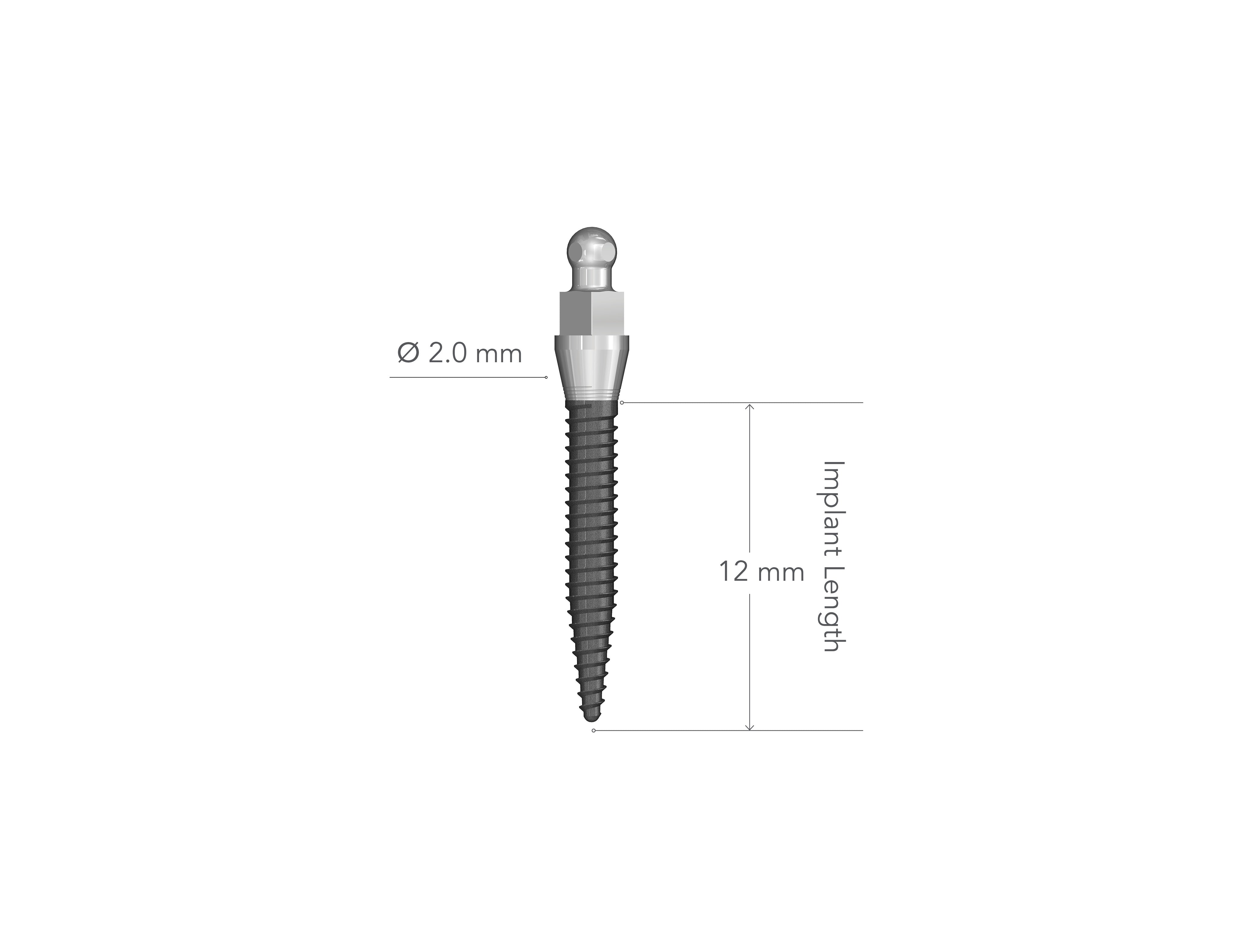 IMTEC MDI 2.0 x 12 mm Collared Implant