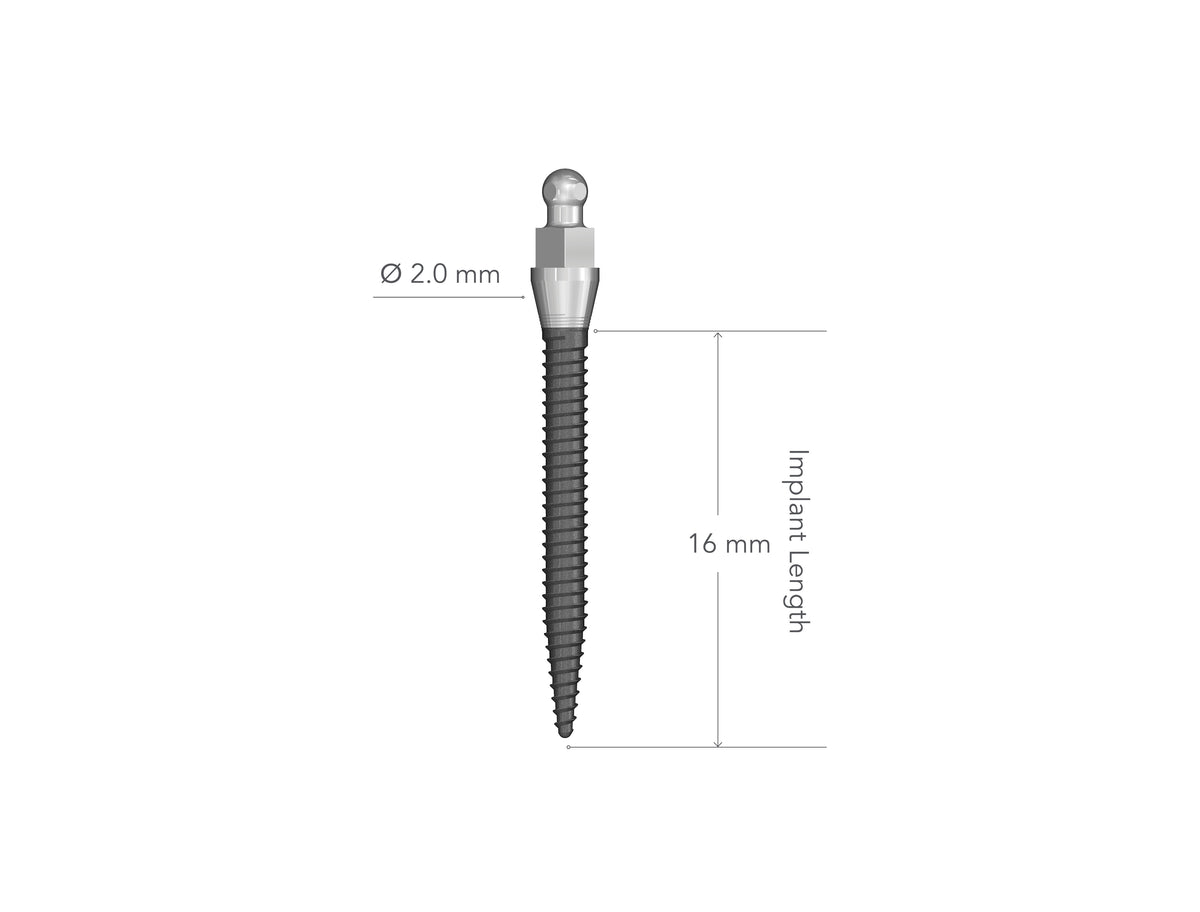 IMTEC MDI 2.0 x 16 mm Collared Implant