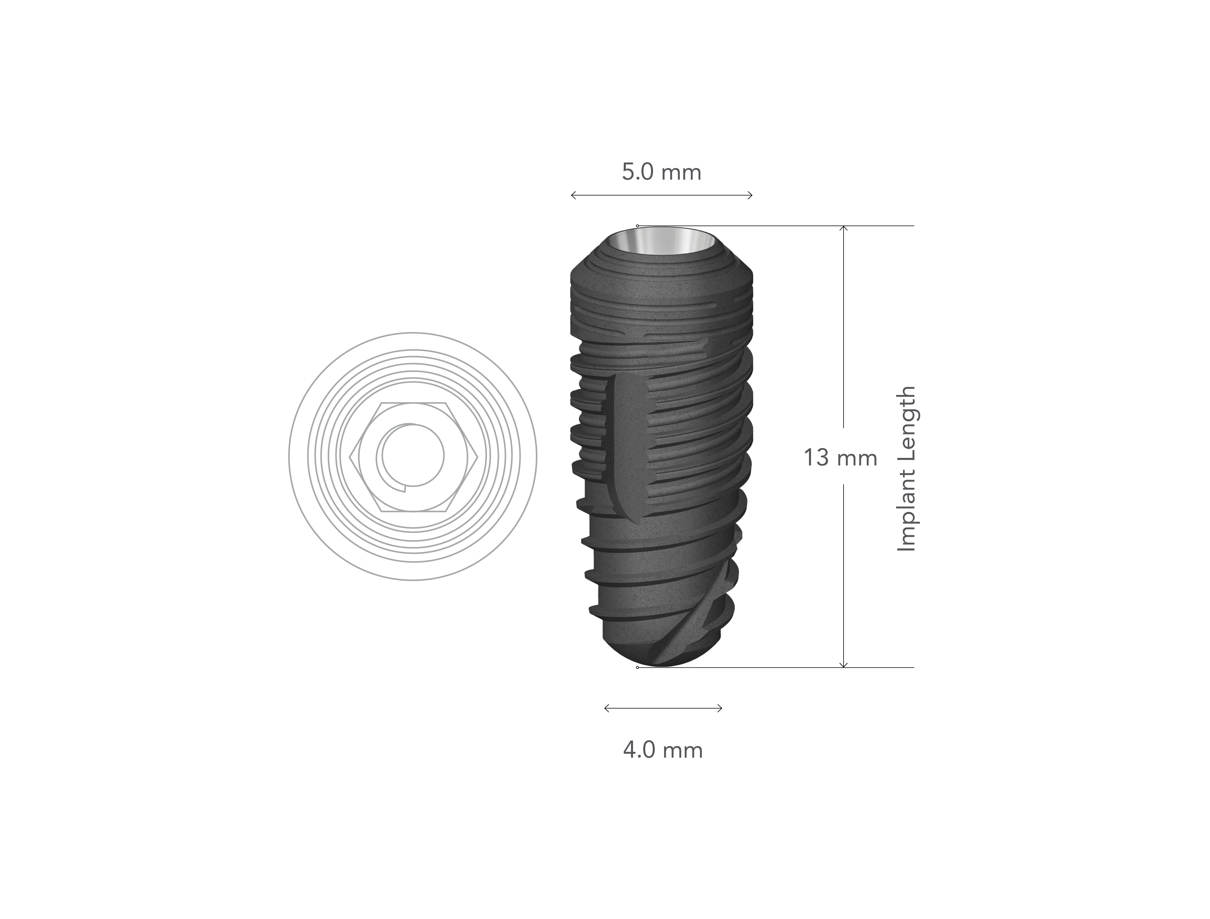 StarVent XP 5.0 x 13 mm Internal Hex Implant w/ Cover Screw