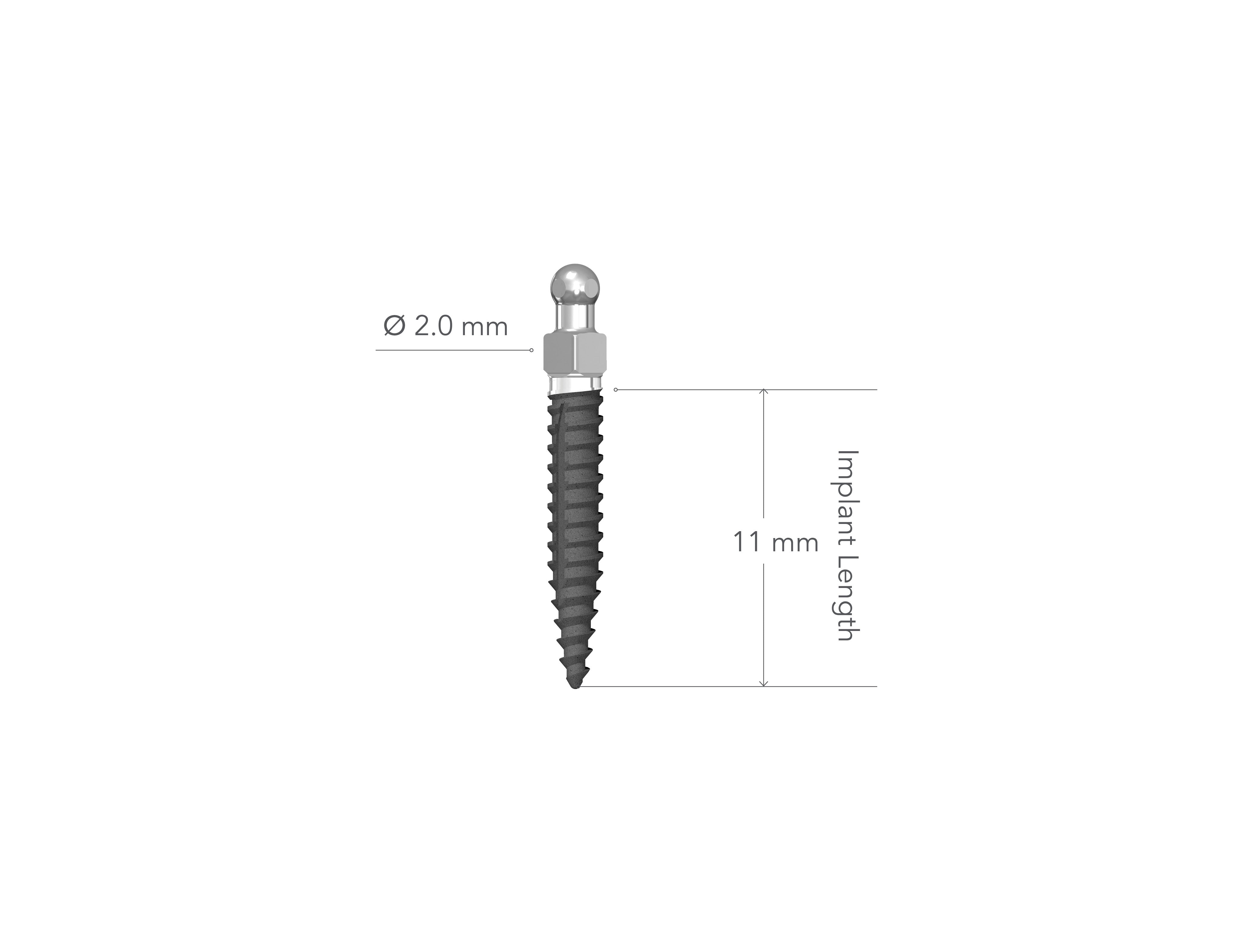 Lew MDI 2.0 x 11mm Non-Collared Implant