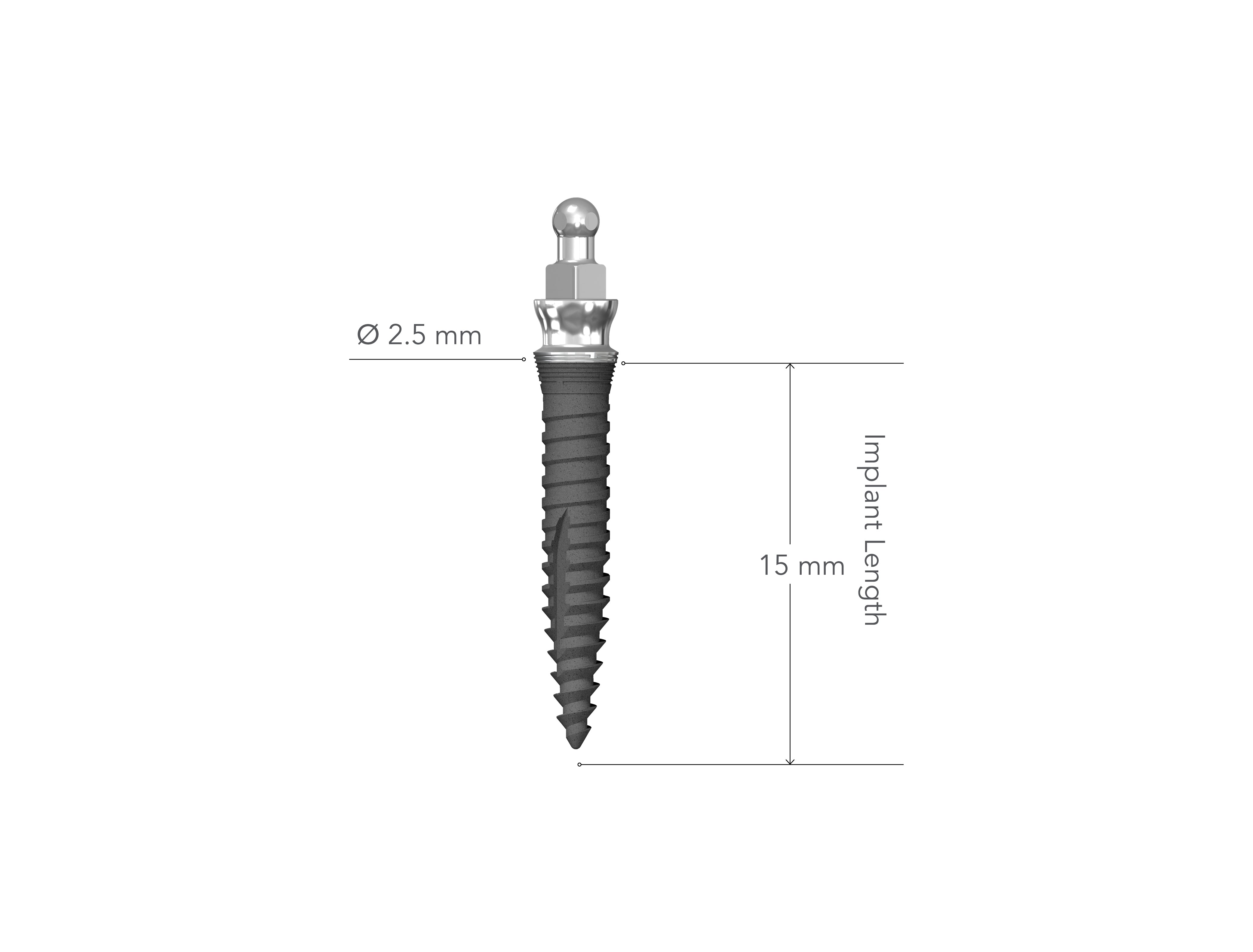 Lew MDI 2.5 x 15 mm Collared Implant