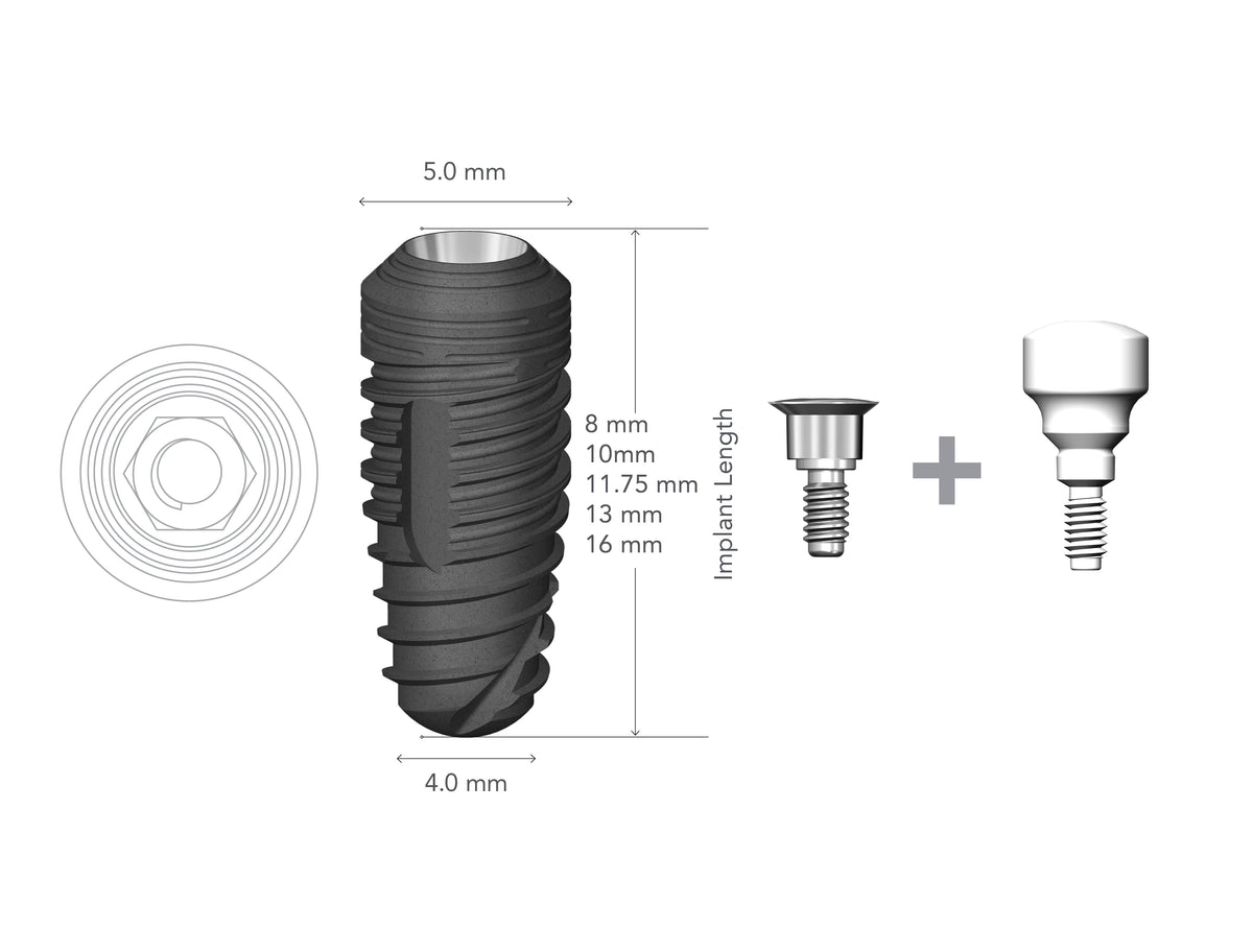 StarVent XP 5.0 x 10mm Internal Hex w/ Cover Screw+XP5540 Healing Abutment