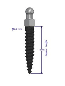 Lew MDI 2.0 x 10 mm Non-Collared Implant