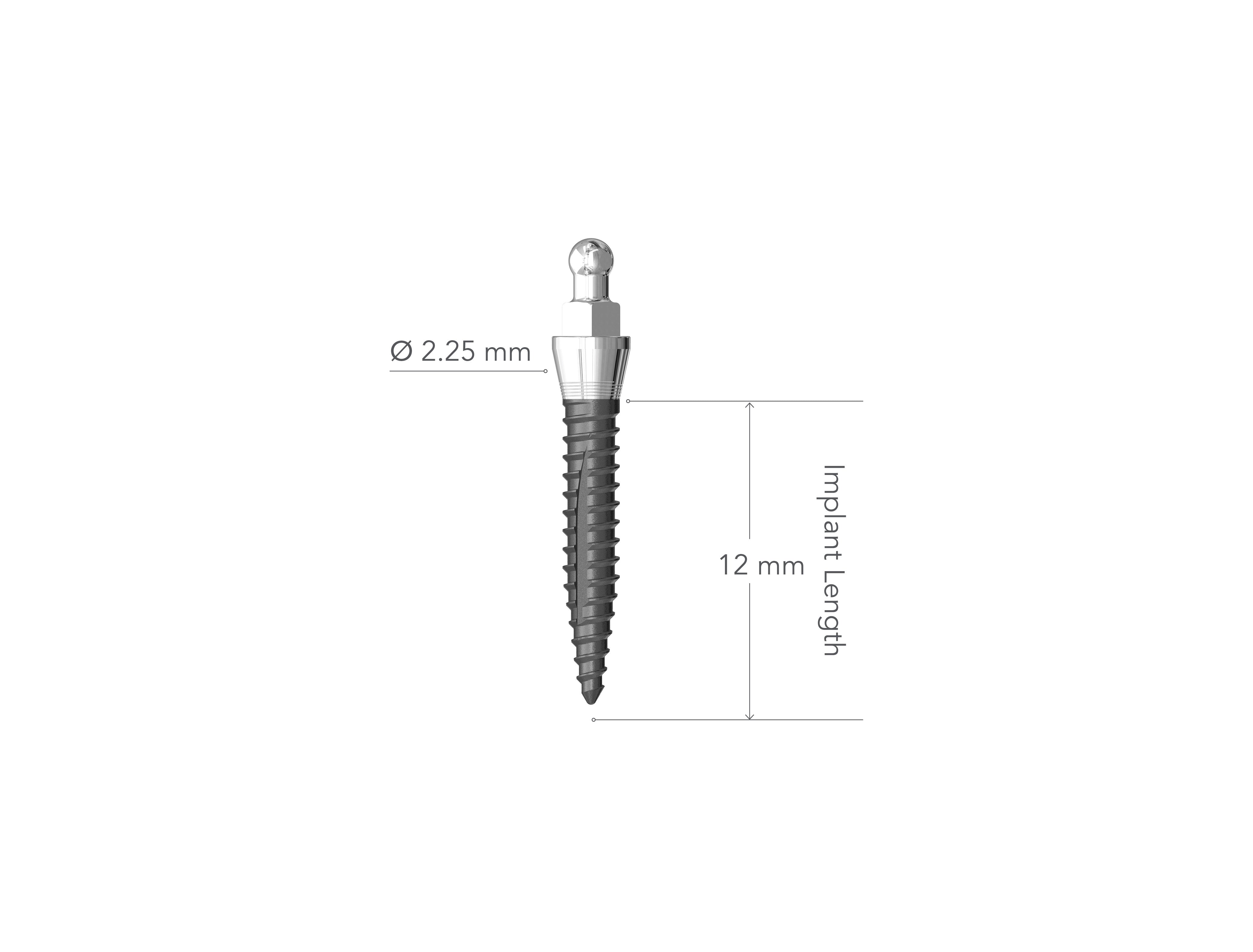 IMTEC MDI 2.25 x 12 mm Collared Implant