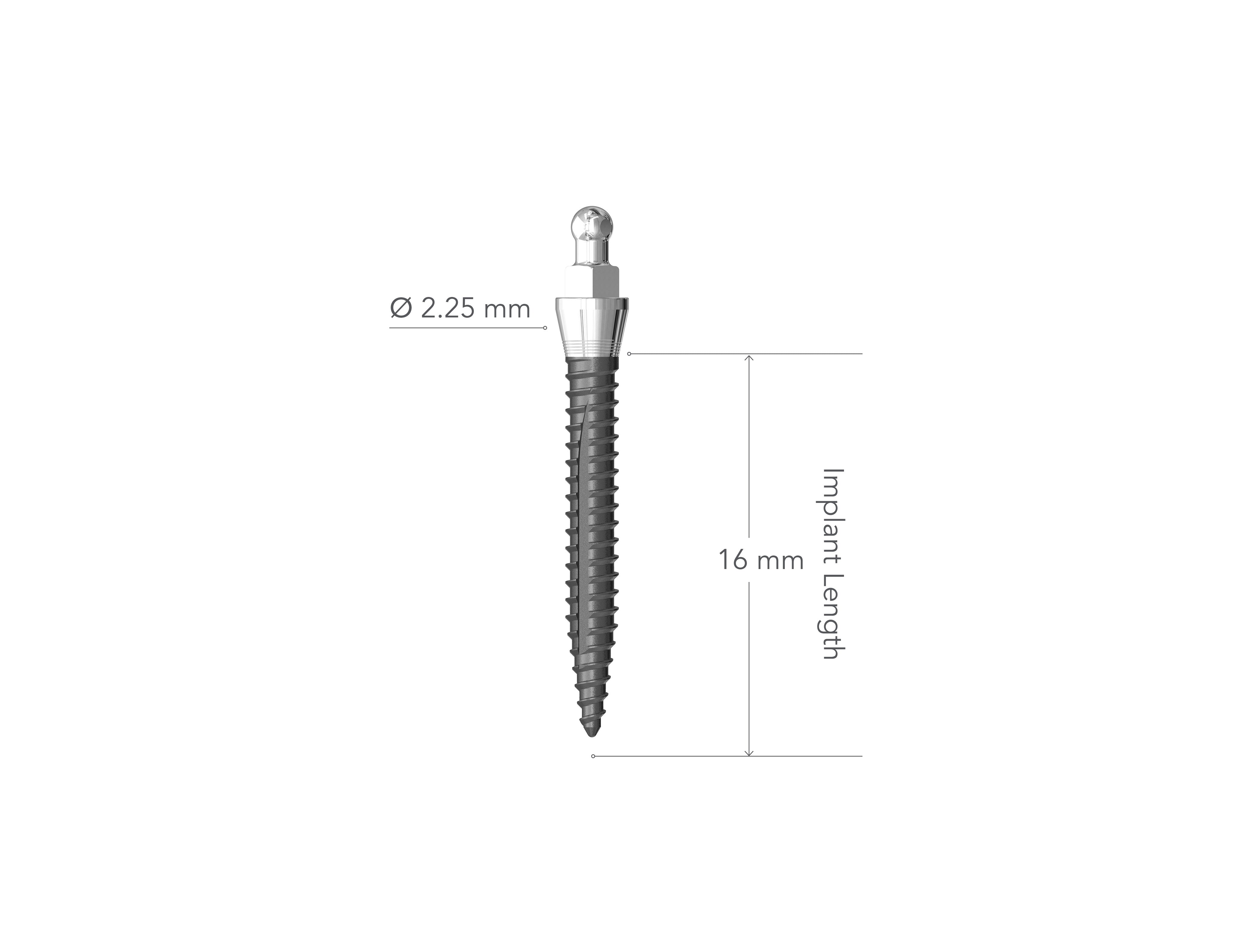 IMTEC MDI 2.25 x 16 mm Collared Implant