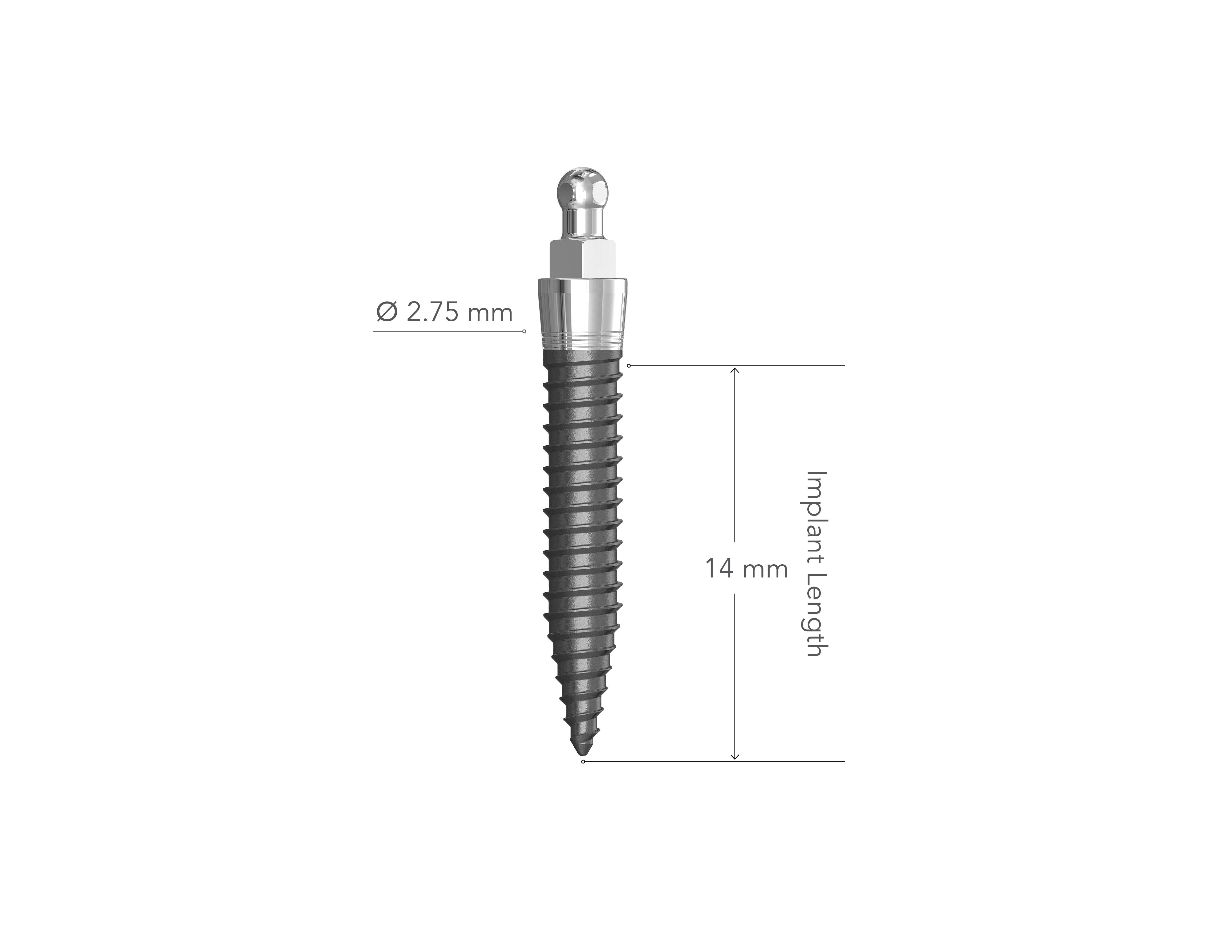 IMTEC MDI 2.75 x 14 mm Collared Implant