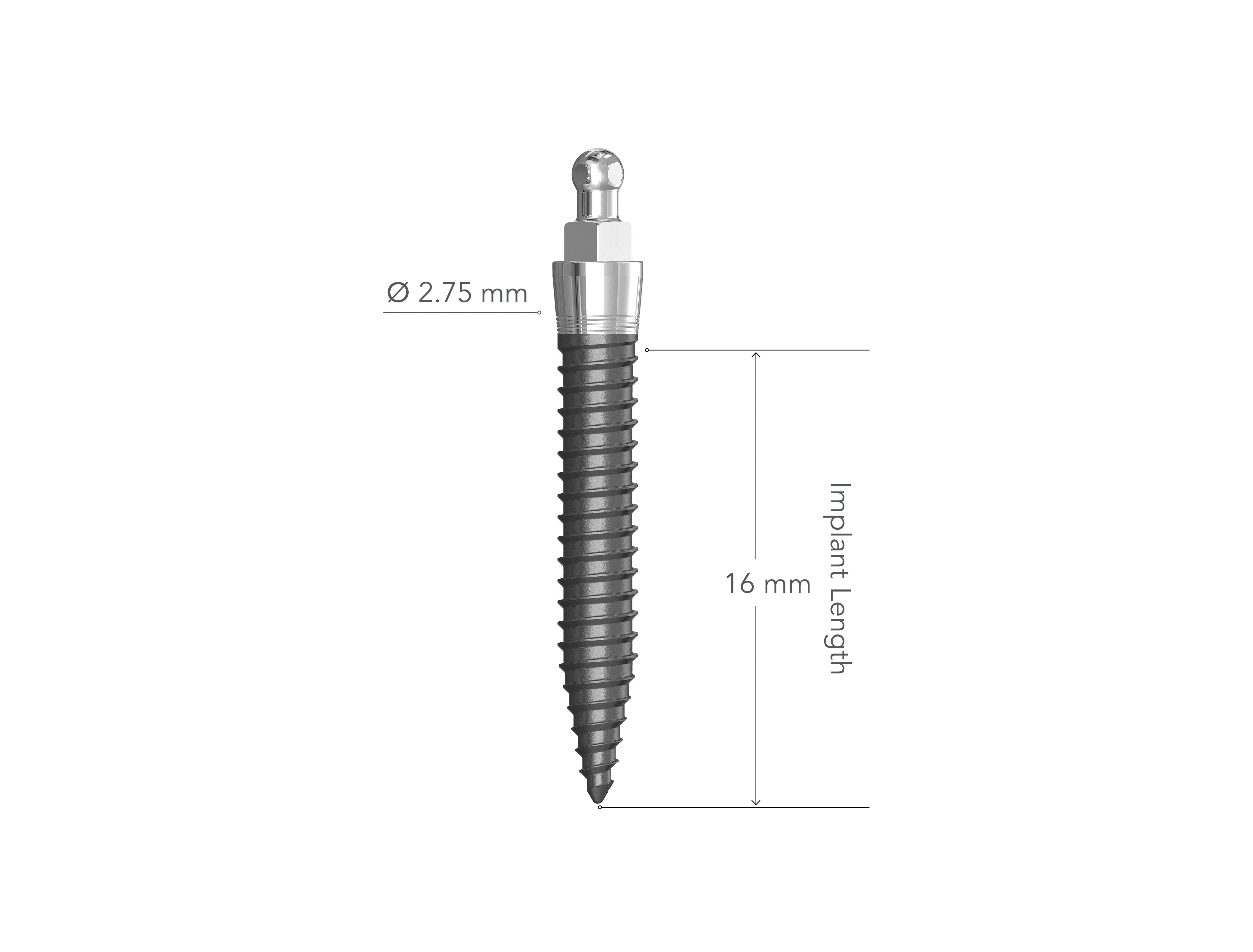 IMTEC MDI 2.75 x 16 mm Collared Implant