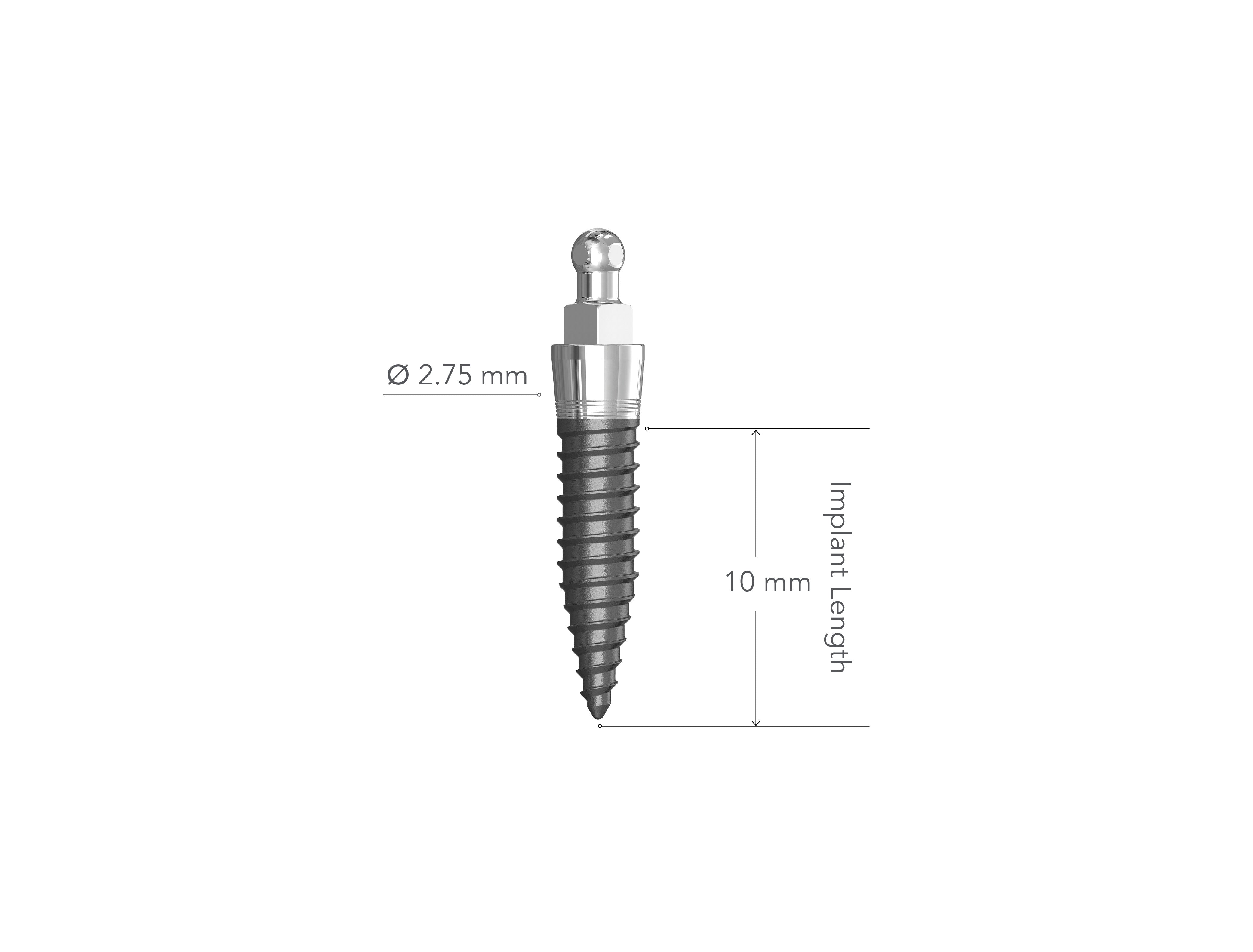 IMTEC MDI 2.75 x 10 mm Collared Implant