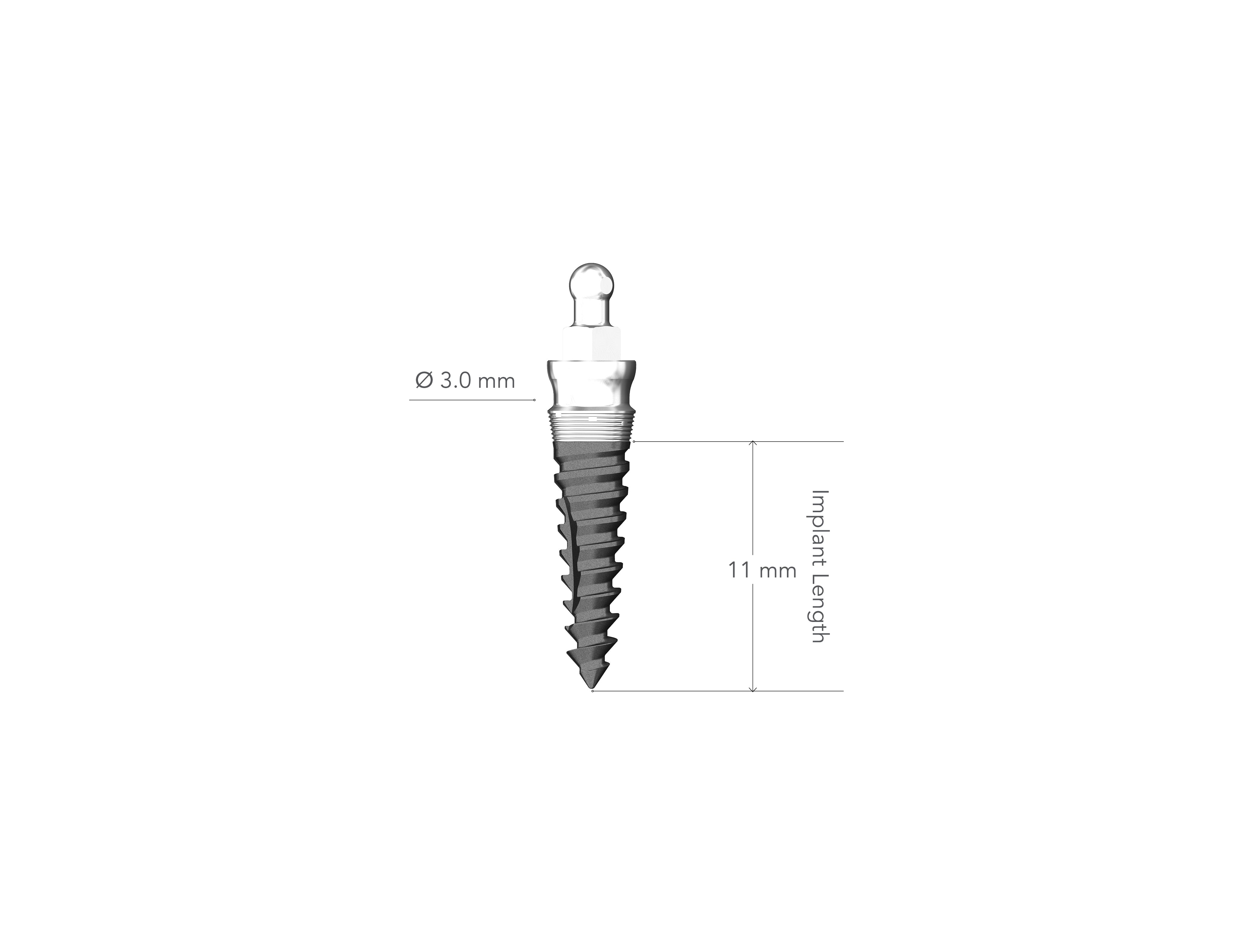 Lew MDI 3.0 x 11 mm Collared Implant