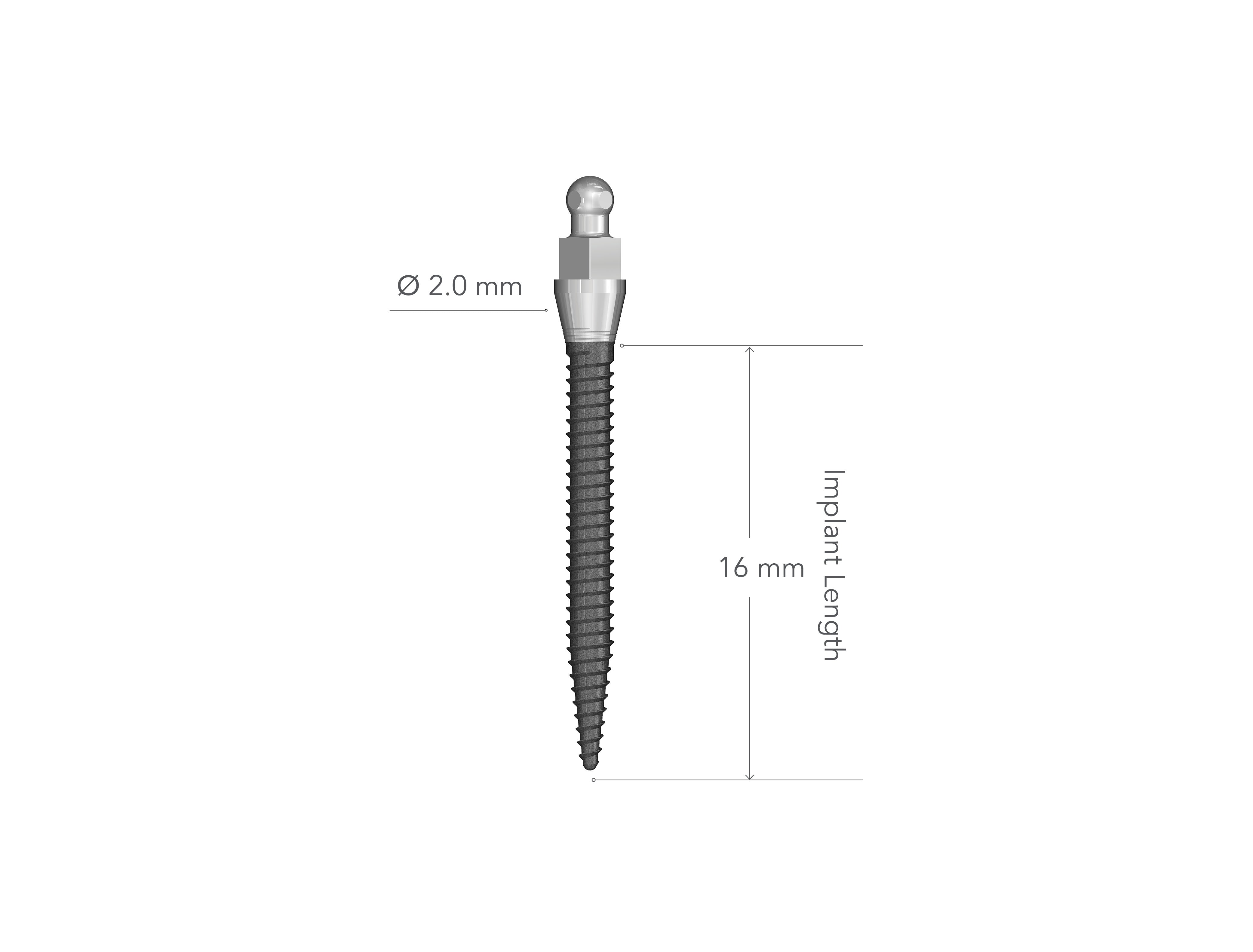 IMTEC MDI 2.0 x 16 mm Collared Implant