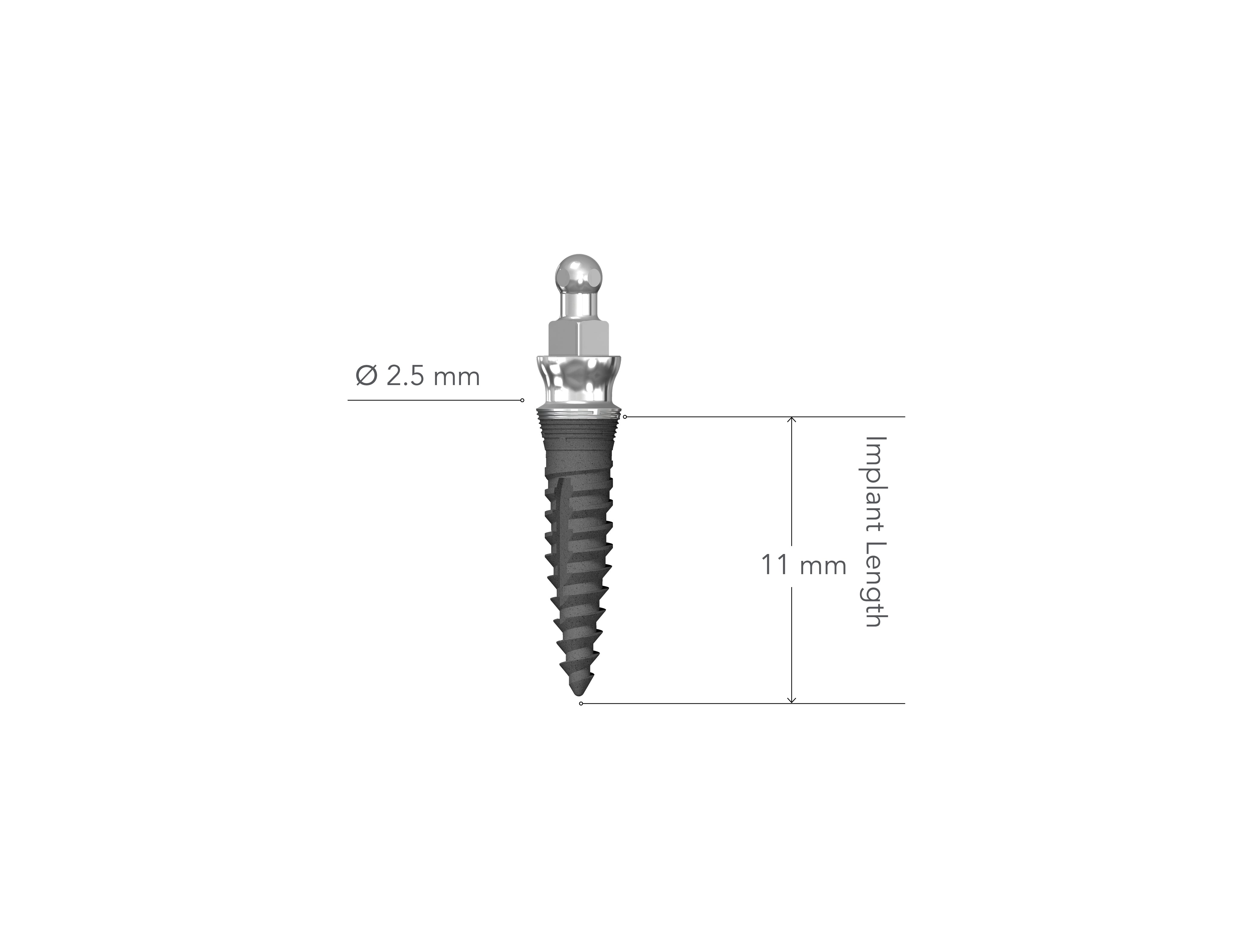 Lew MDI 2.5 x 11 mm Collared Implant