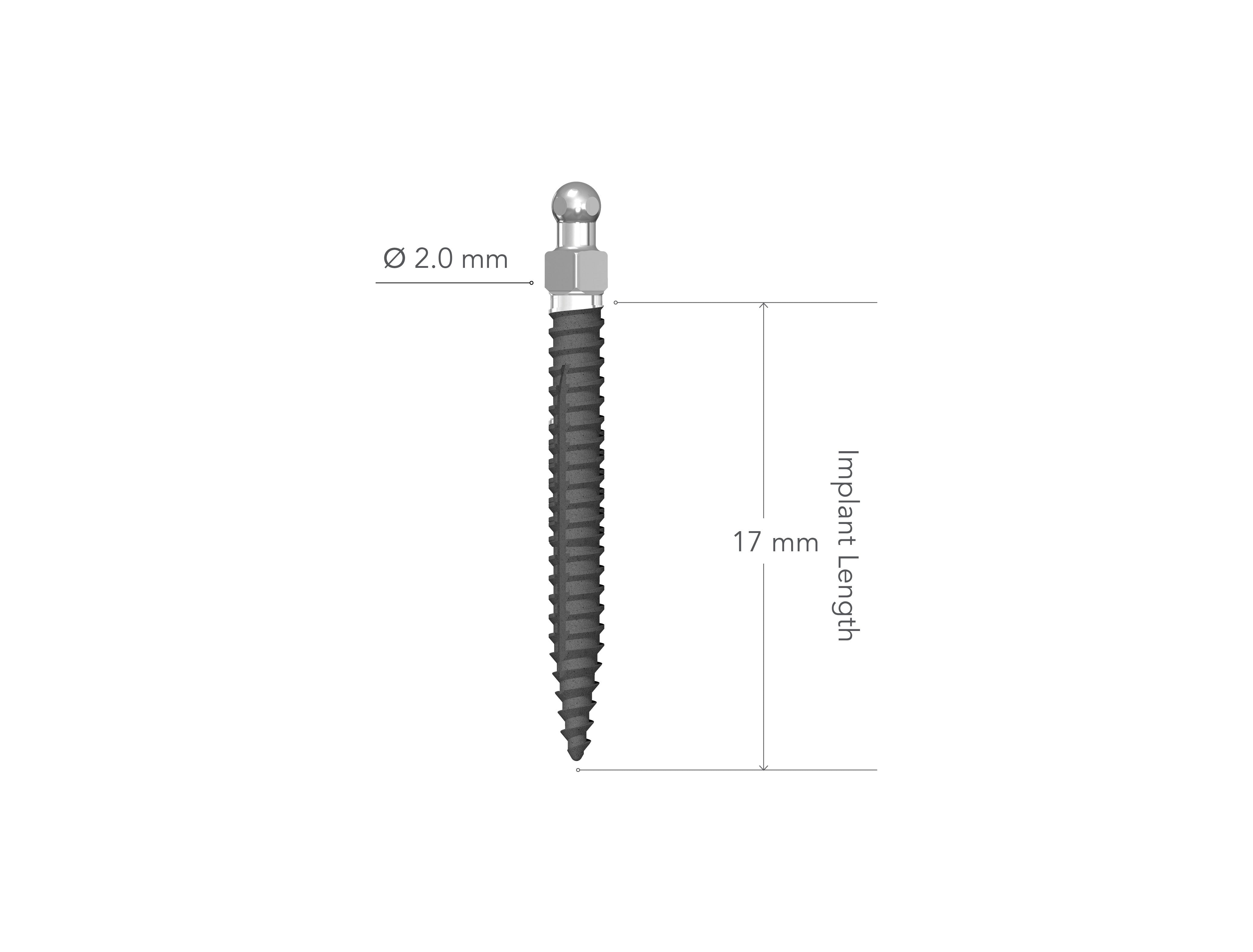 Lew MDI 2.0 x 17 mm Non-Collared Implant