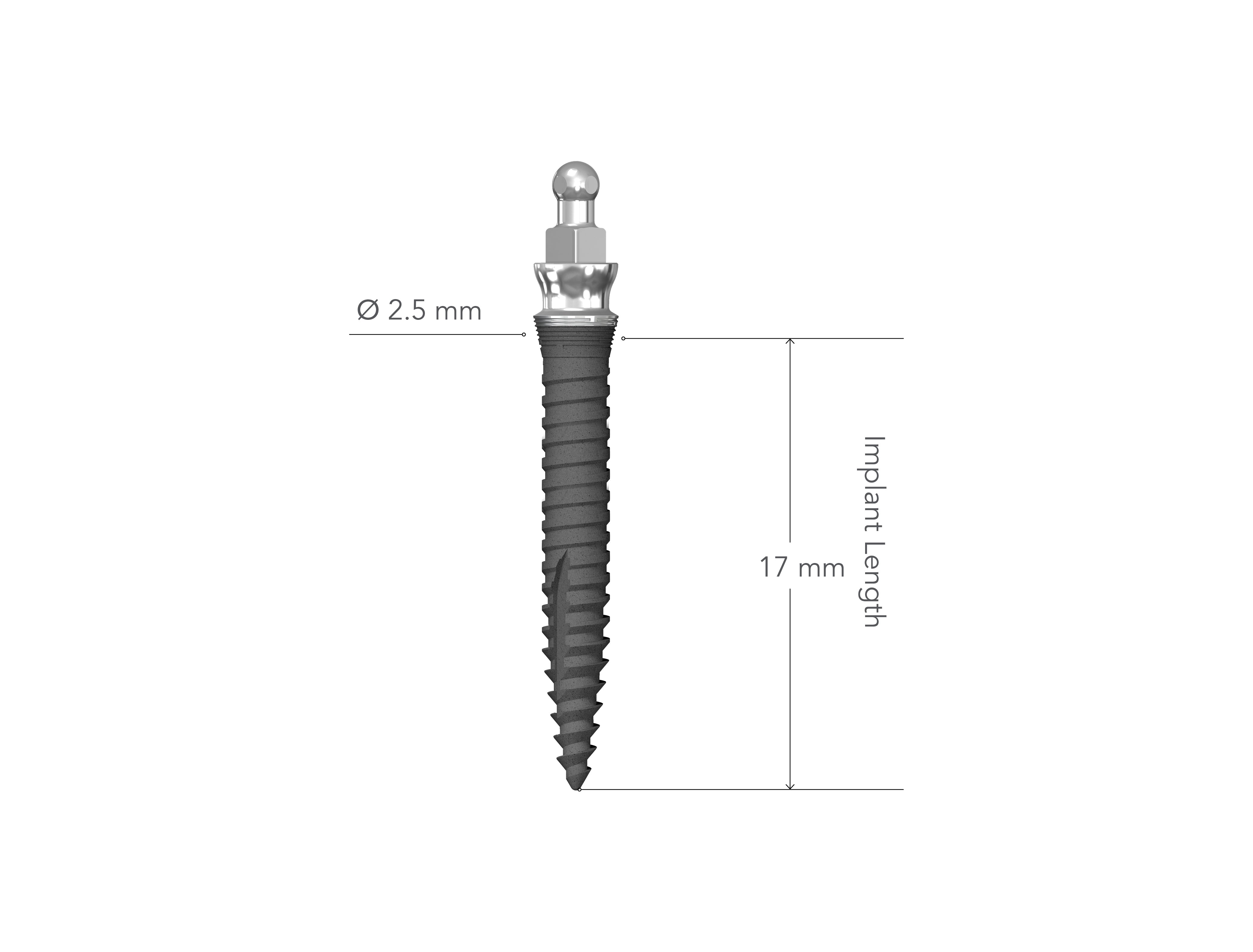 Lew MDI 2.5 x 17 mm Collared Implant