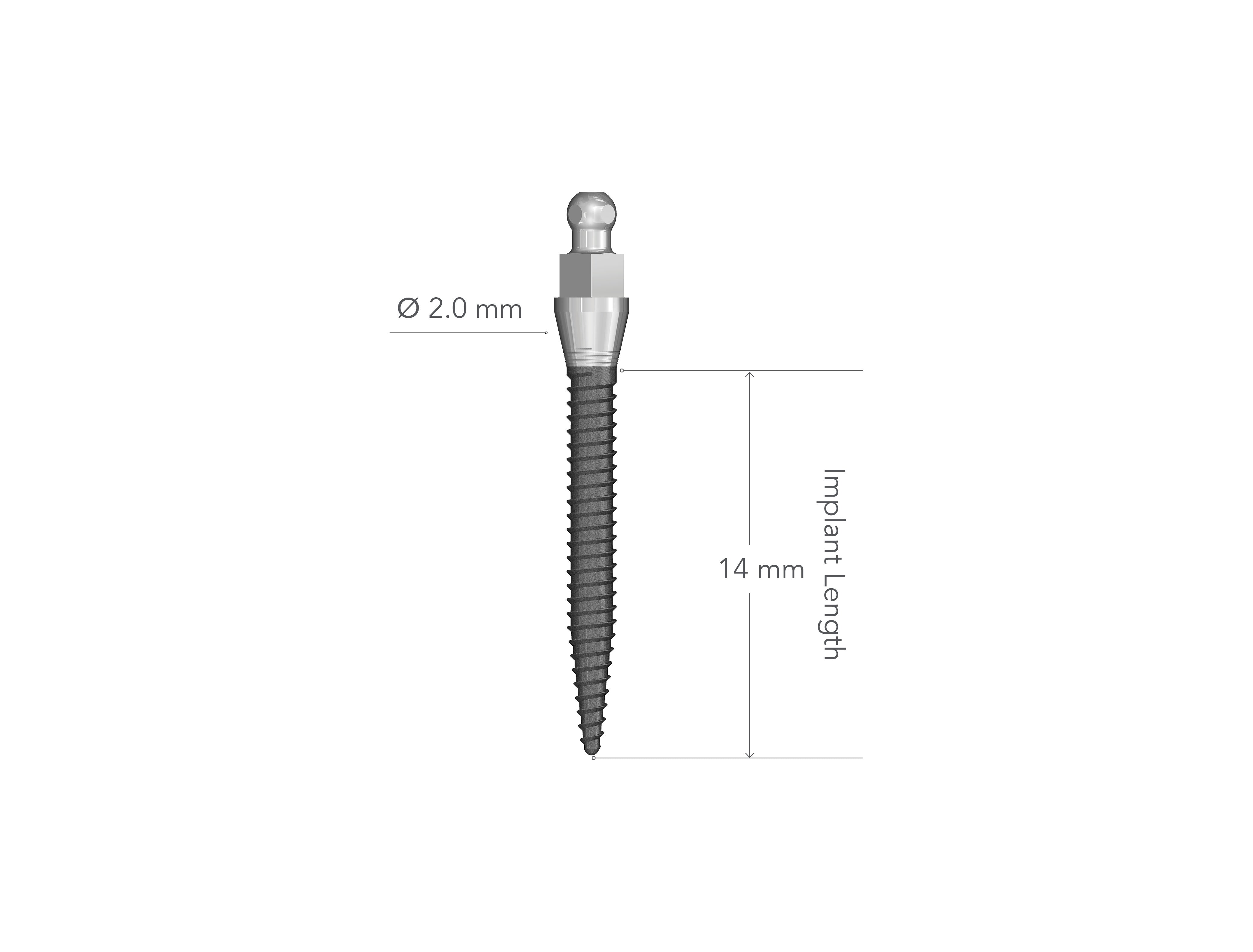 IMTEC MDI 2.0 x 14 mm Collared Implant