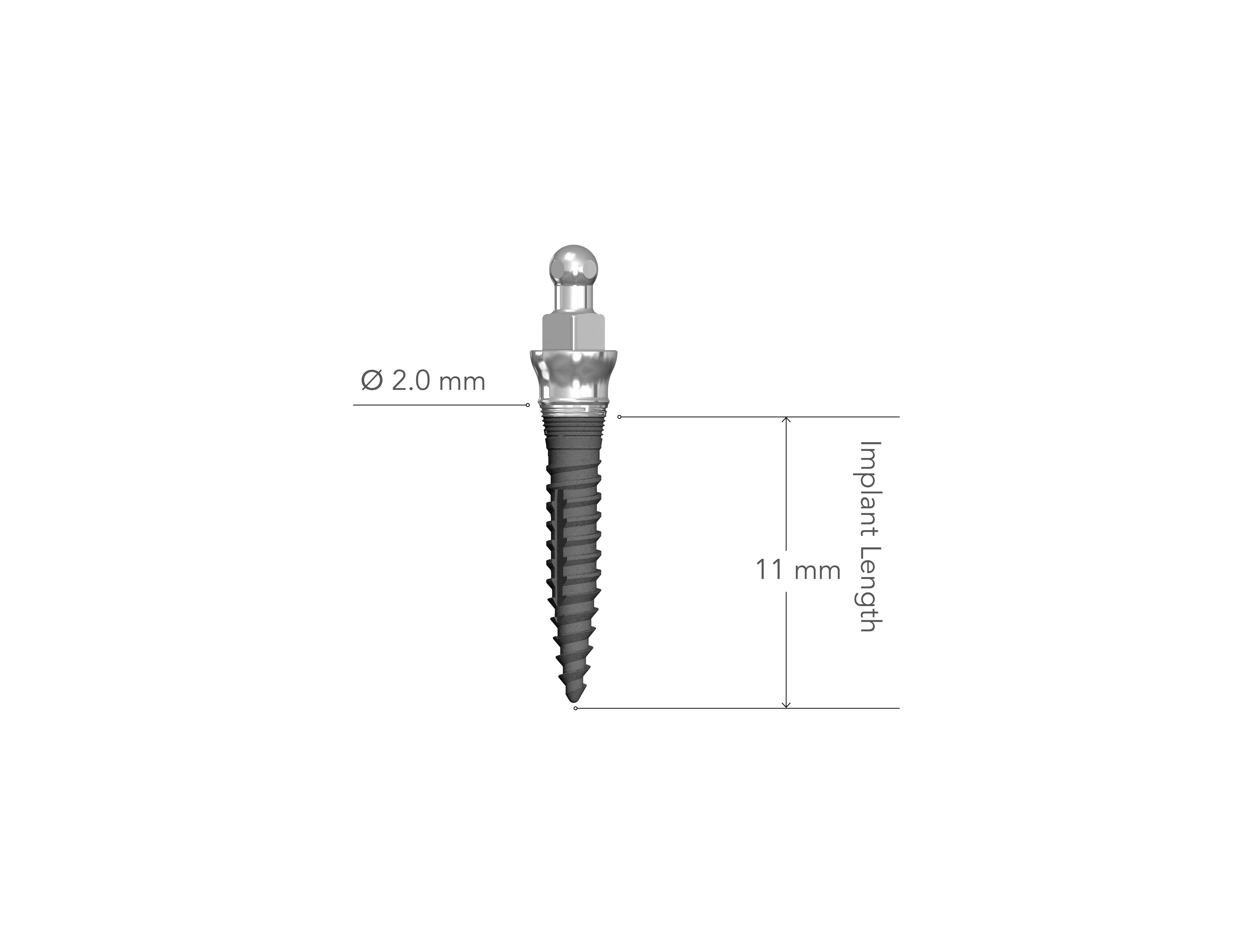 LEW MDI 2.0 x 11 mm Collared Implant
