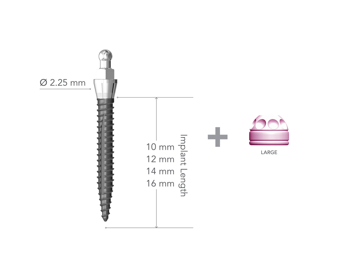 IMTEC 2.25 x 14mm Collared Implant with MH1