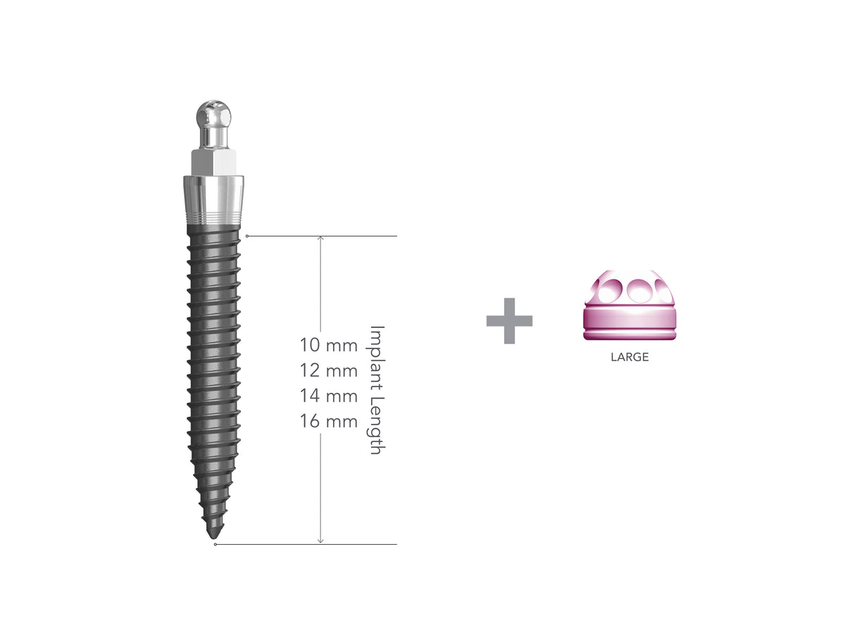 IMTEC 2.75 x 16mm Collared Implant with MH1