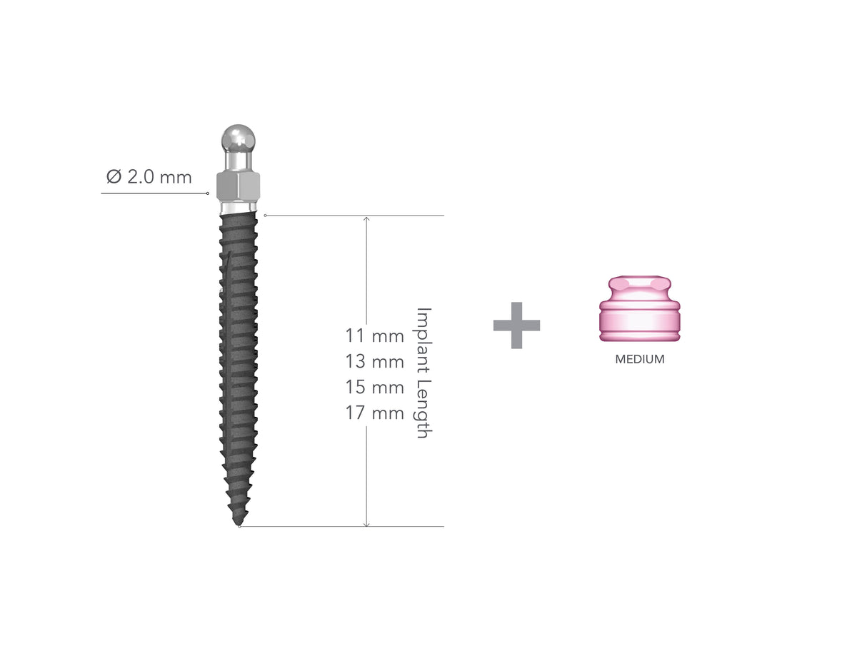 Lew 2.0 x 11mm Non-Collared Implant with MH2