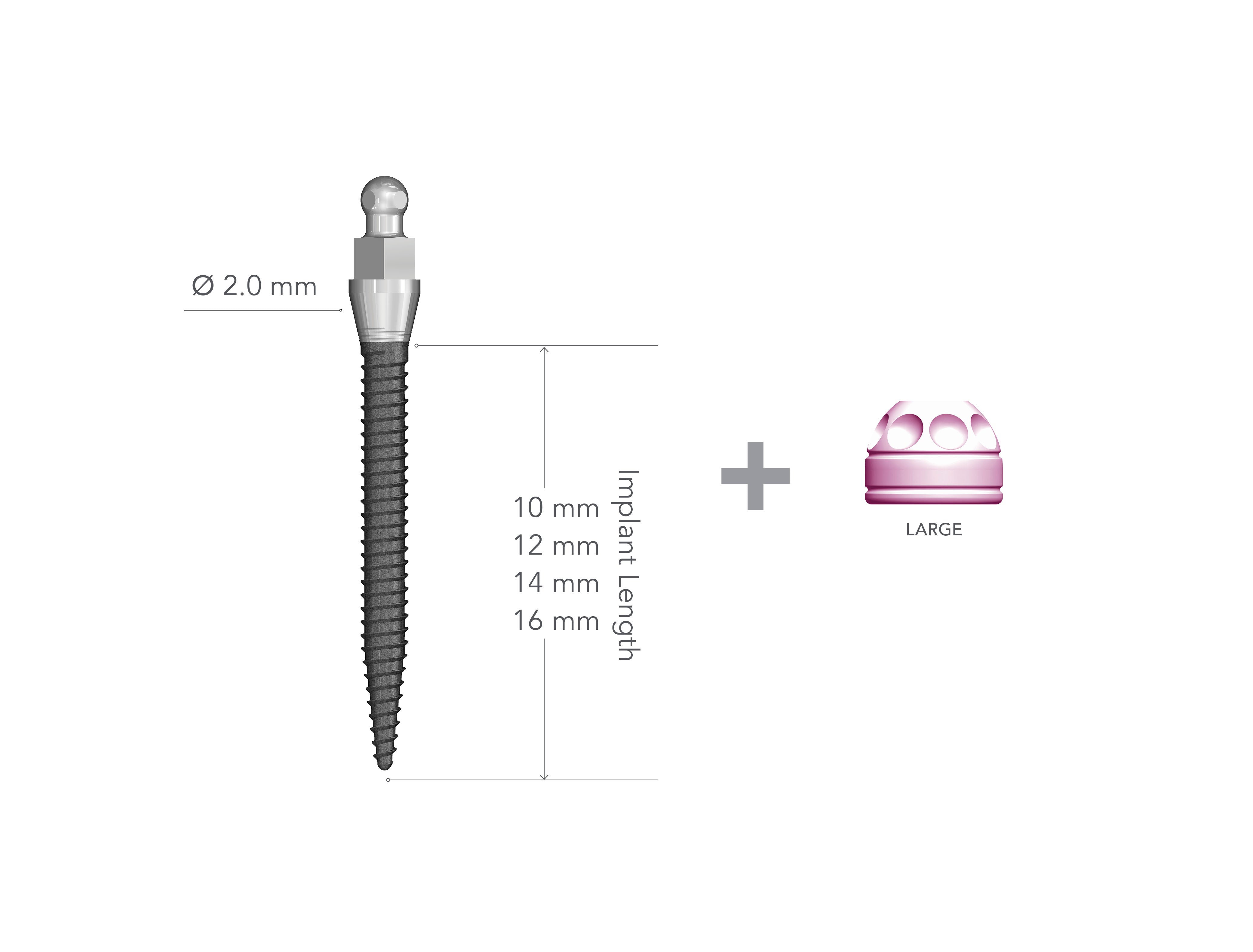 IMTEC 2.0 x 10 mm Collared Implant with MH1
