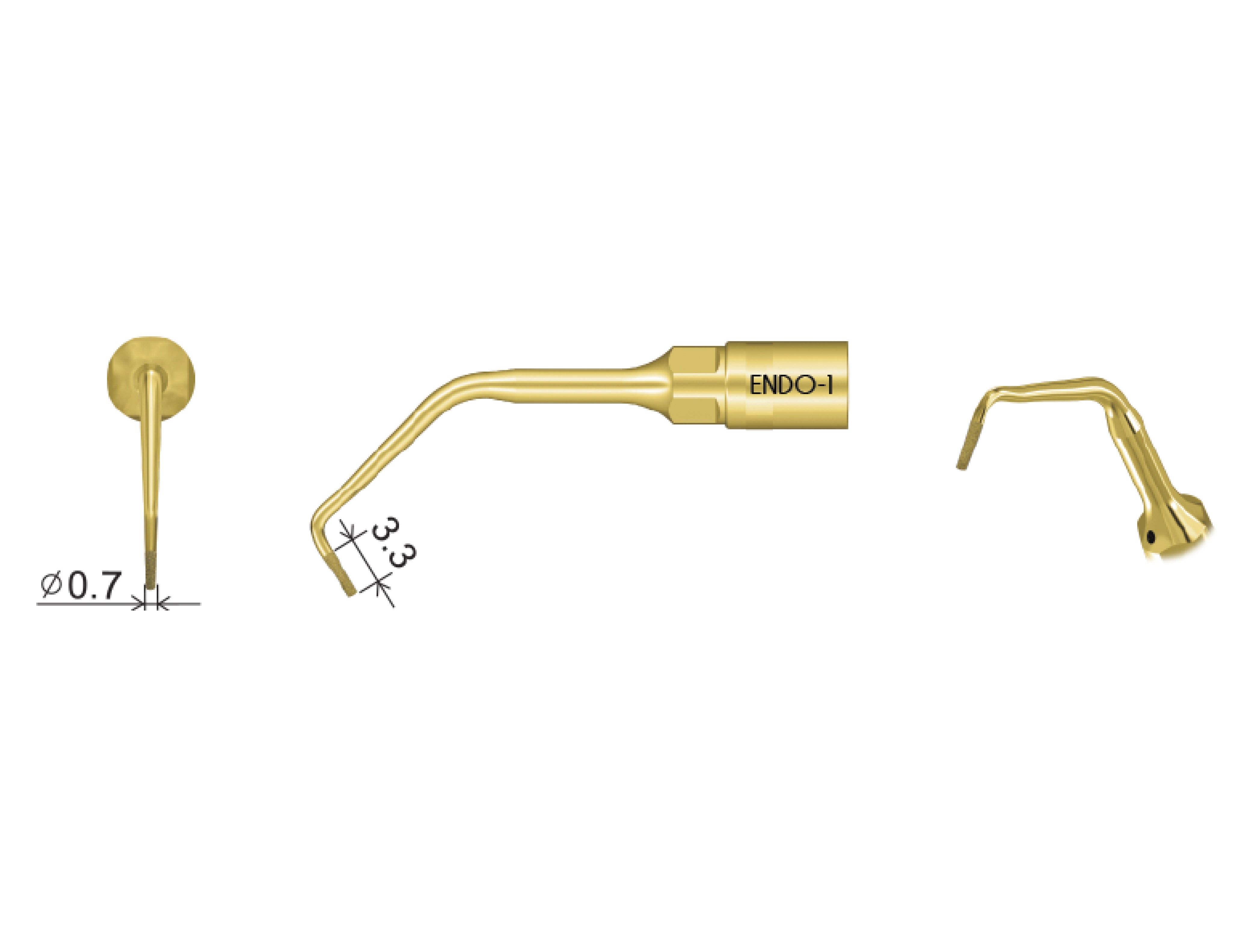Apical Root Debridgement Diamond Coated (0.7 diameter x 3.3 mm)